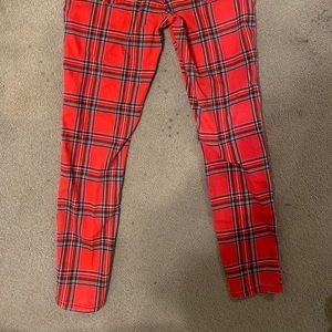 plaid red and green pants
